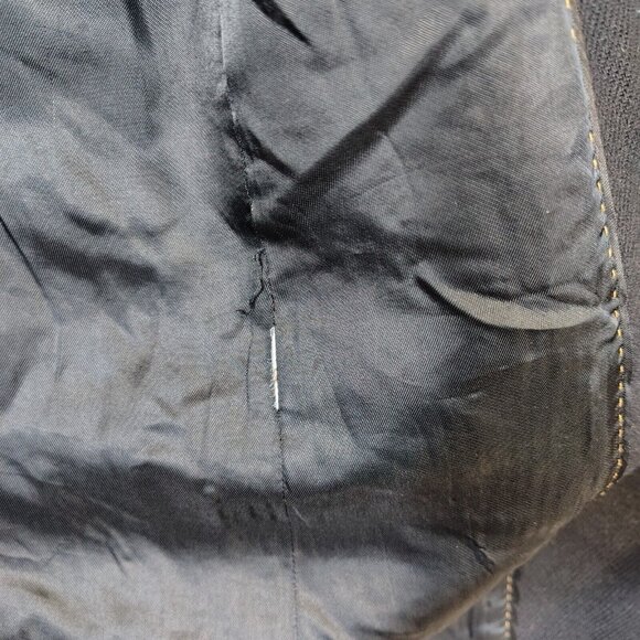 Zara Manteco Trench Coat Women's Medium Black Wool Double Breasted Long Peacoat - Picture 4 of 13